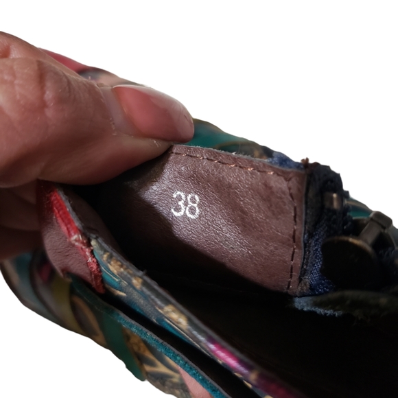 Socofy Retro Leather Ankle Booties sz.7.5 - Picture 7 of 7